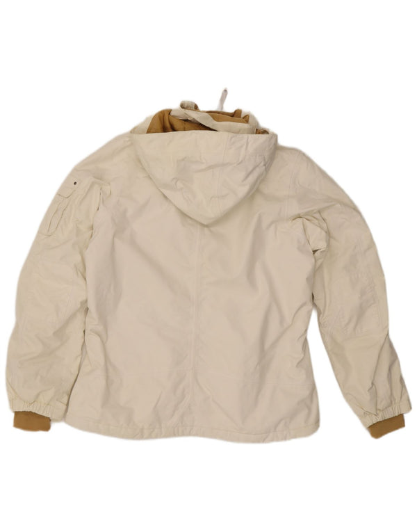 The North Face Veste coupe-vent à capuche pour femme UK 16 Large Blanc Nylon