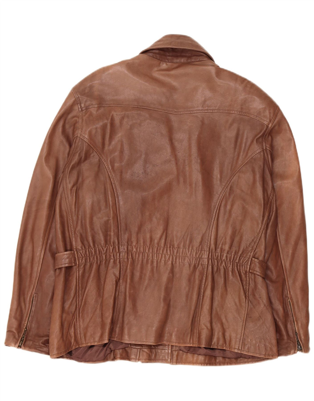 Veste en cuir surdimensionnée femme vintage UK 18 XL Cuir Marron
