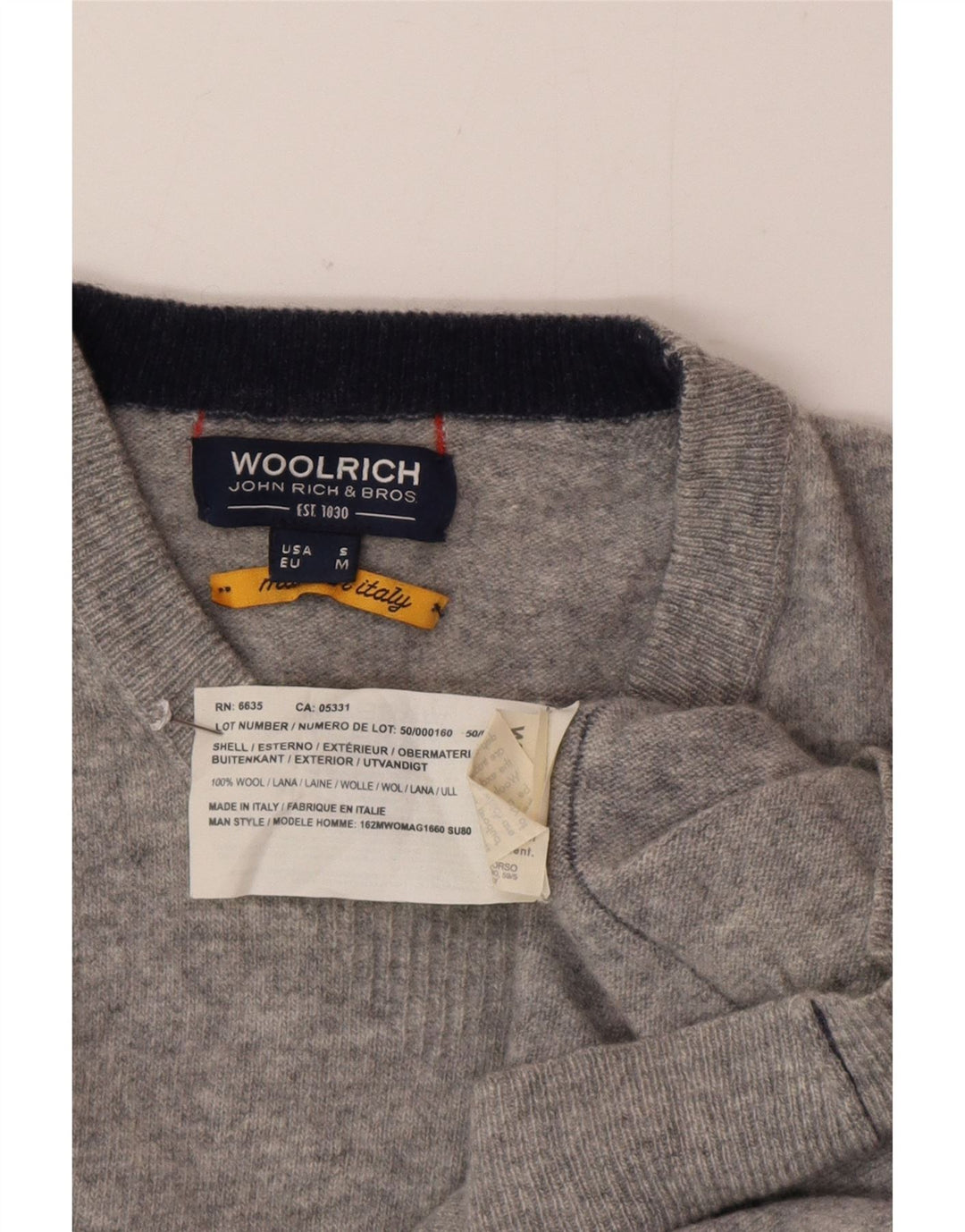 Woolrich Pull col rond homme petit gris laine