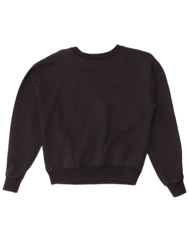 Zara Womens Crop Sweatshirt Jumper UK 10 Petit Noir