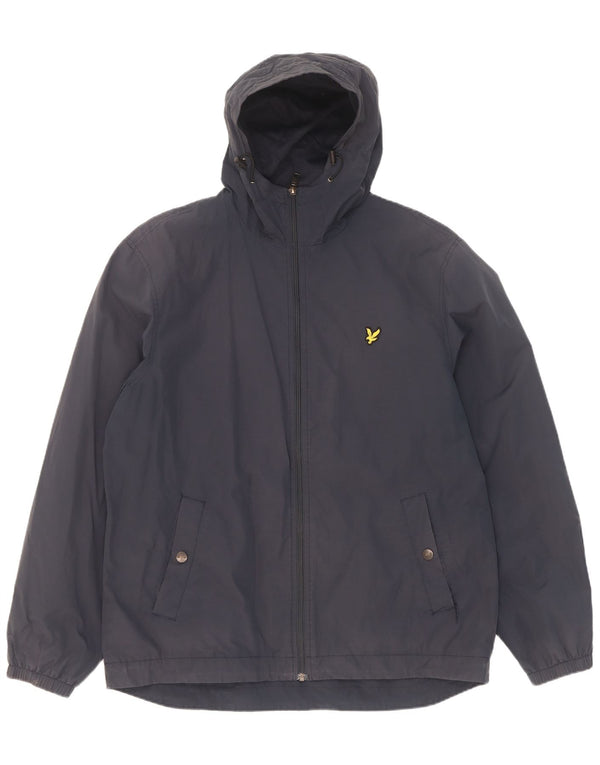 Lyle & Scott Veste bomber à capuche pour homme UK 42 XL Bleu marine Coton