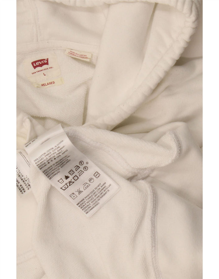 Levi's Pull à Capuche Relaxed Homme Blanc Large Coton