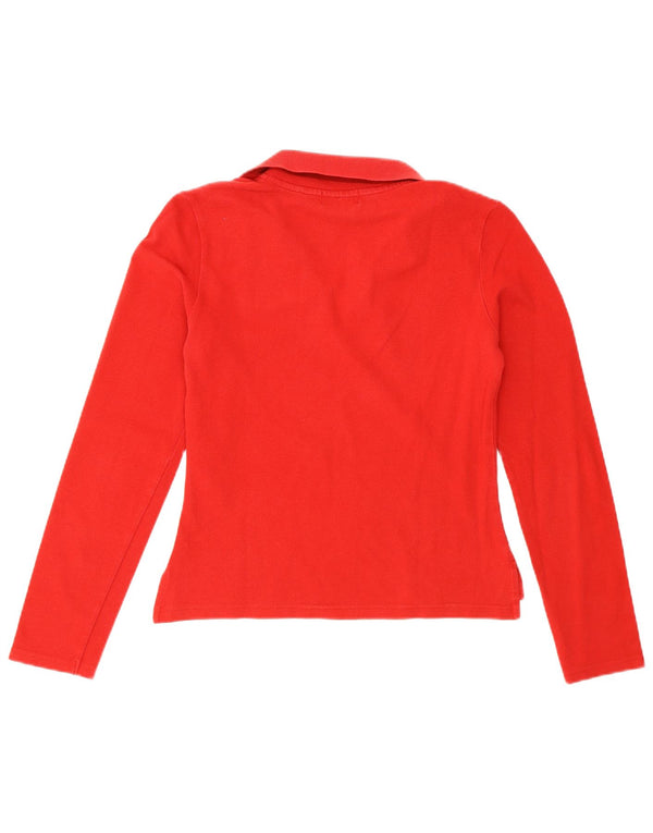 Ralph Lauren Polo à manches longues pour femme UK 10 Petit coton rouge