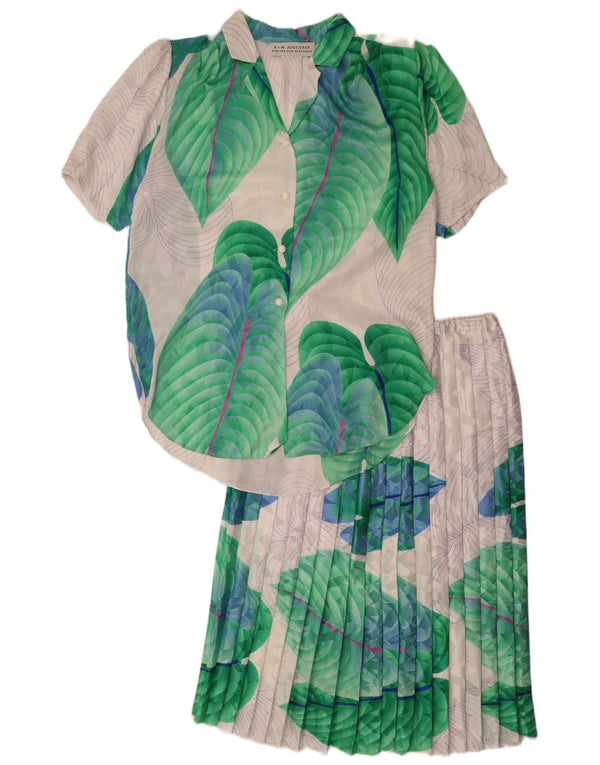 E+M Augustat Ensemble jupe 2 pièces pour femme EU 42 Large W32 Gris Floral Polyester