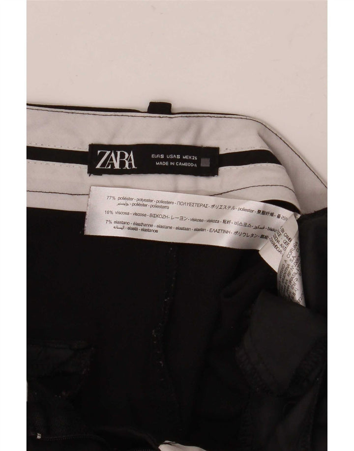 Zara Pantalon de costume large pour femme Petit W26 L28 Noir Polyester