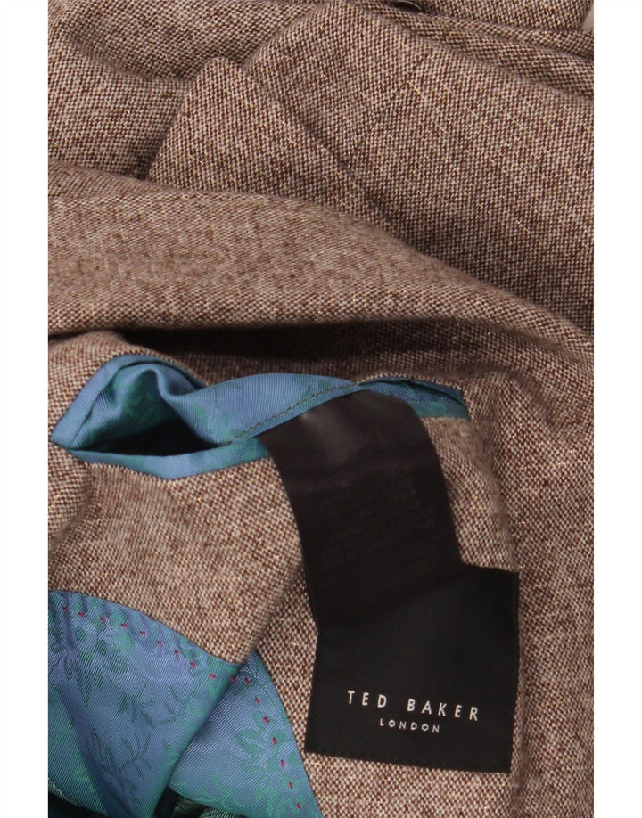 TED BAKER Mens 2 Button Blazer Jacket UK 38 Medium Grey Lurex