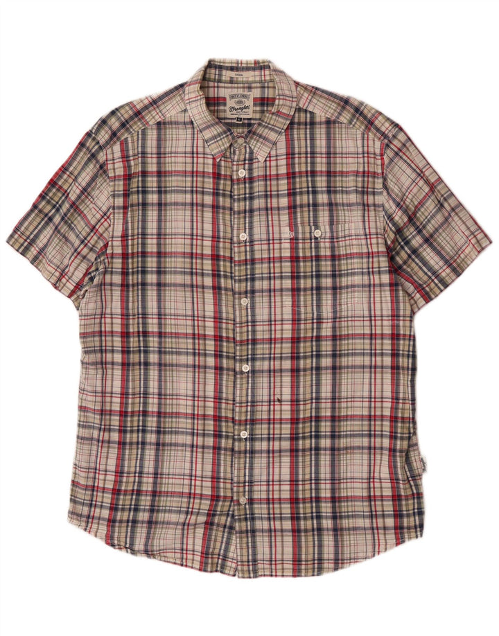 Wrangler Chemise à manches courtes pour homme XL en coton à carreaux multicolores