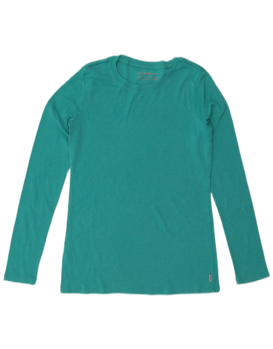 EDDIE BAUER Haut Femme Manches Longues UK 14 Grand Coton Turquoise