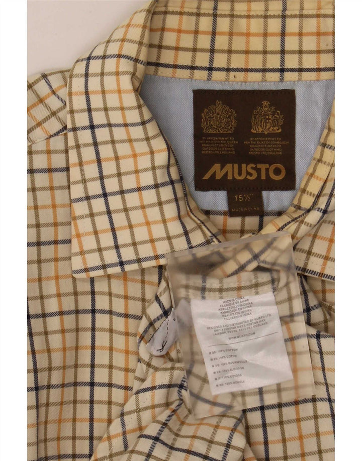 Musto Mens Regular Fit Shirt Taille 15 1/2 Coton à carreaux jaune moyen