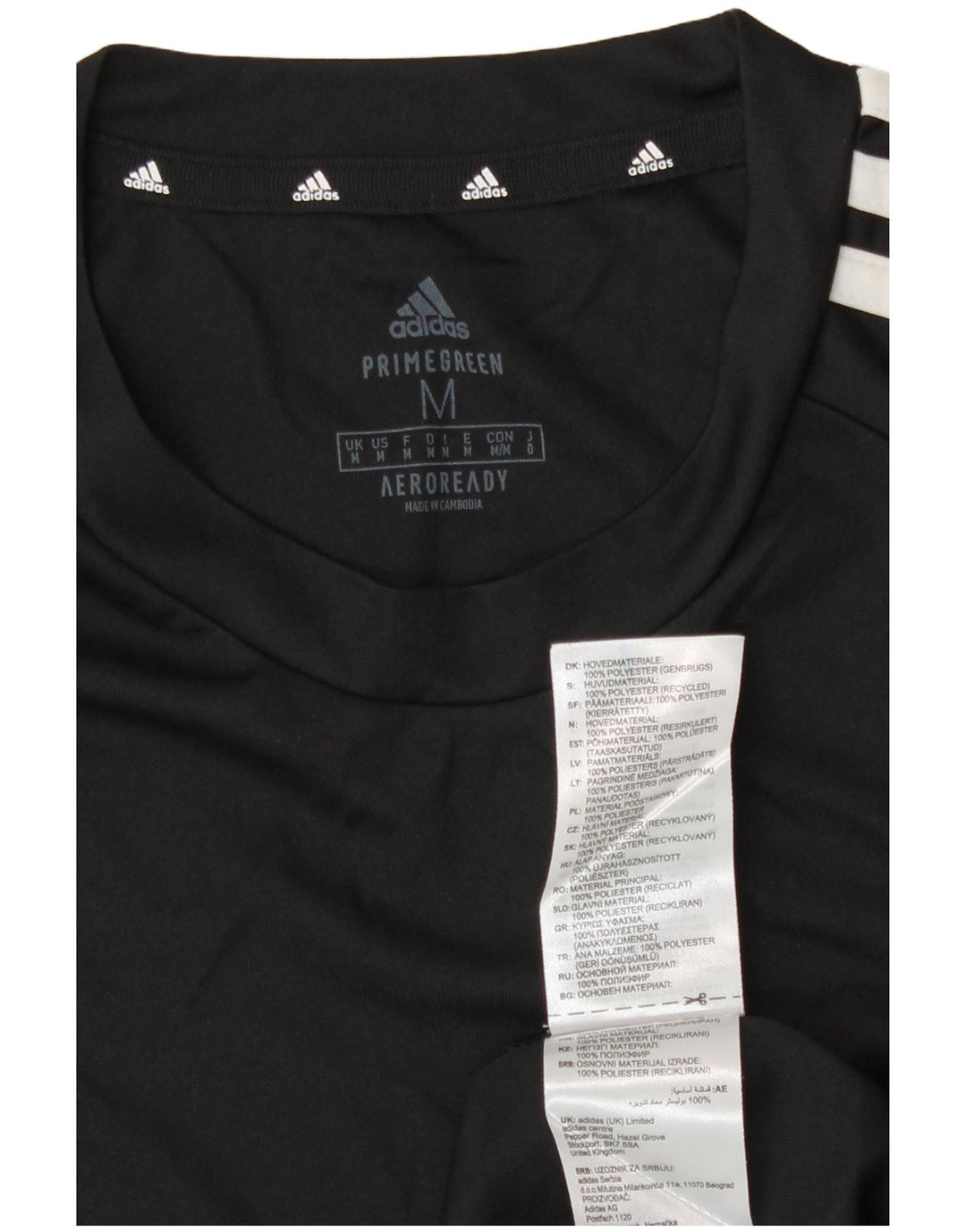 Adidas Hommes Aeroready T-Shirt Top Noir Moyen Polyester
