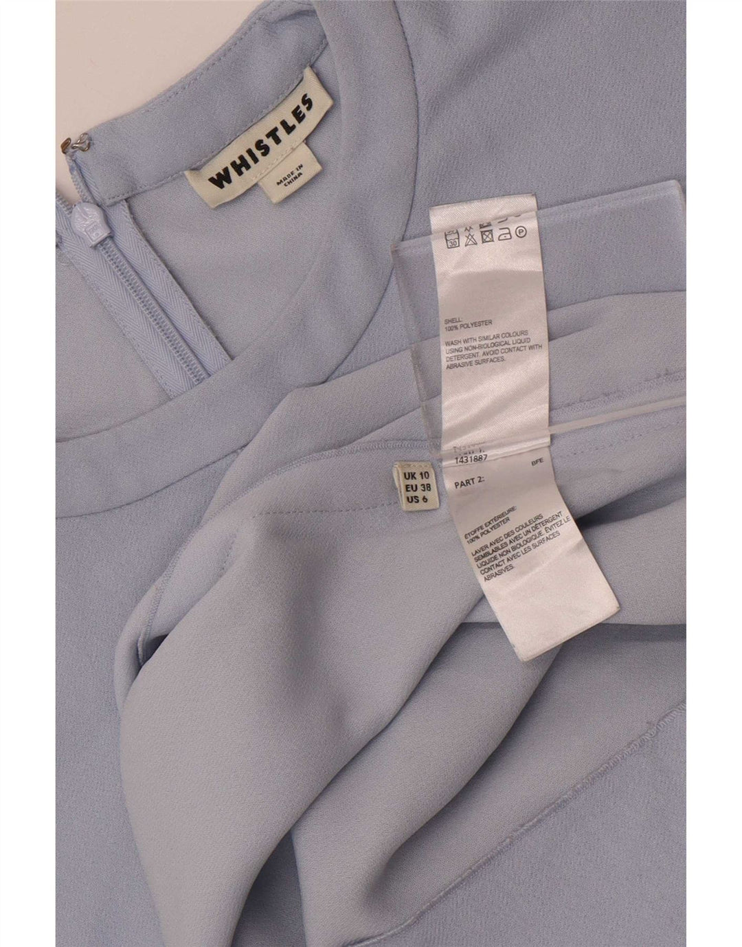 Whistles Robe droite surdimensionnée à manches 3/4 pour femme UK 10 Small Bleu
