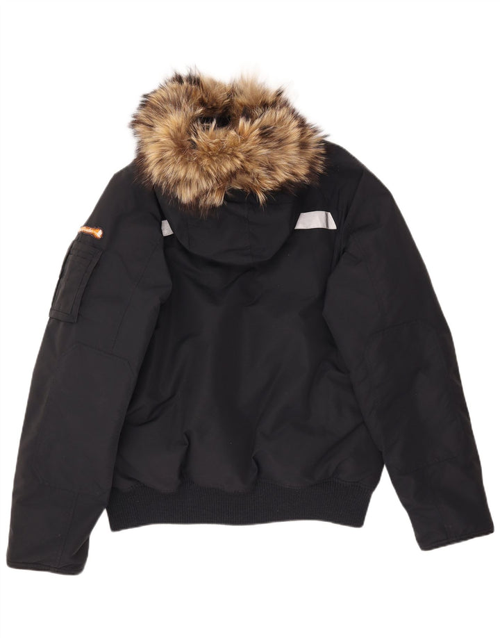 Goose & Gander Veste bomber rembourrée à capuche pour homme IT 48 Nylon noir moyen