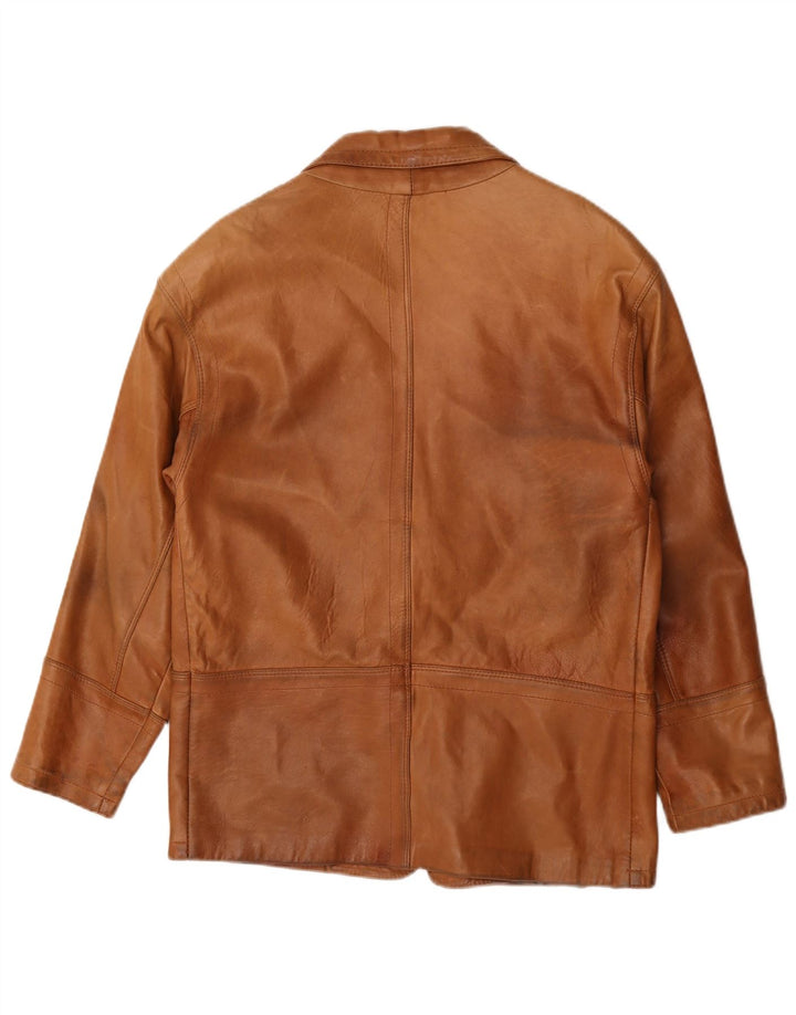 Renna Veste blazer en cuir à 2 boutons pour homme IT 46 Small Marron