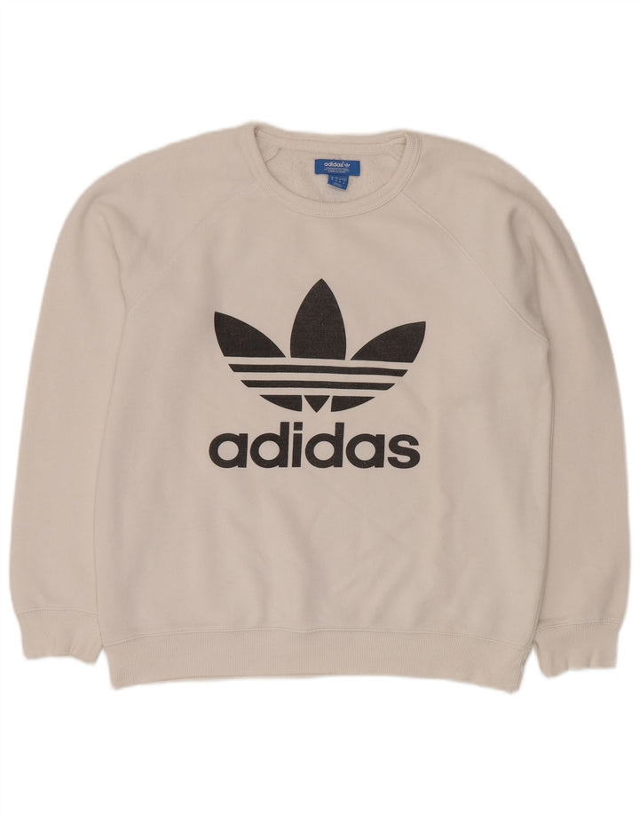 ADIDAS Sweat-shirt graphique pour homme en coton blanc moyen