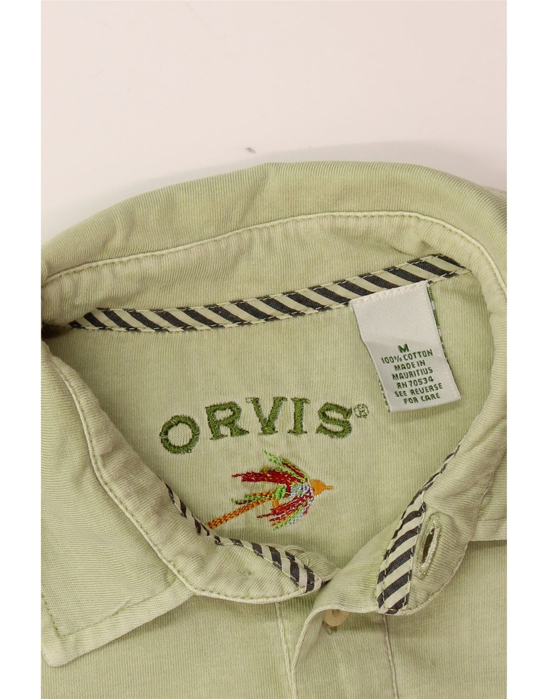 ORVIS Polo Homme Vert Moyen Coton