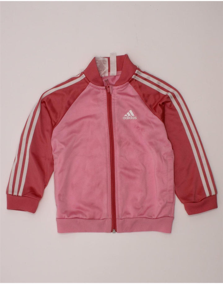 Adidas Veste de Survêtement Fille 2-3 Ans Rose Colorblock Polyester