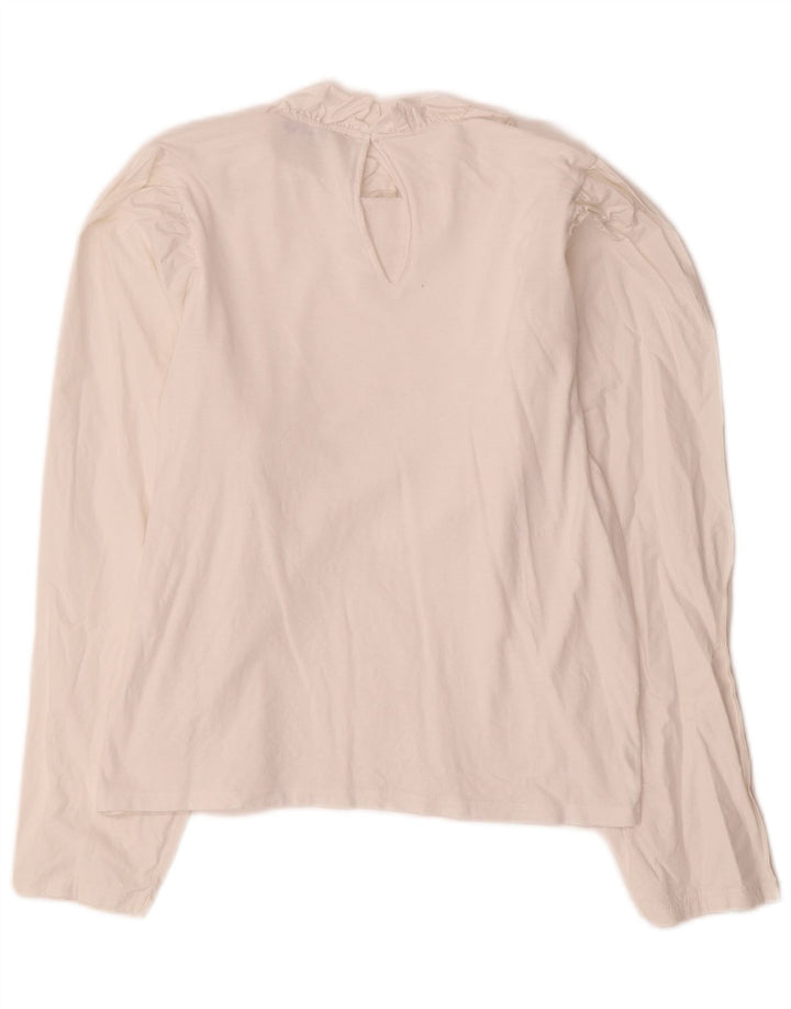 ZARA Chemisier court à manches longues pour femme UK 12 Medium Off White