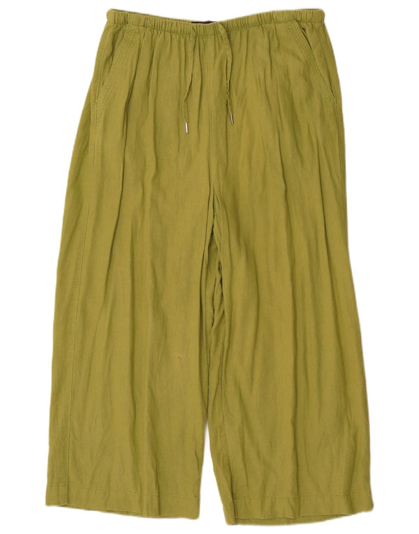 Marks & Spencer Pantalon capri taille haute pour femme UK 12 Medium W34 L22 Vert