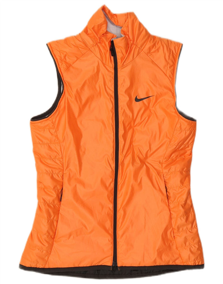 Nike Gilet réversible pour femme UK 10 Petit Orange Polyester