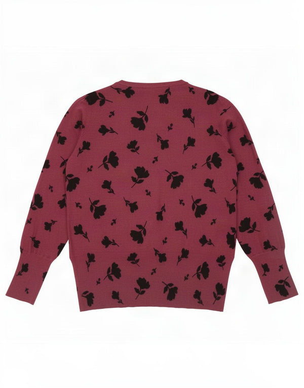 Marks & Spencer Pull col bateau pour femme UK 16 Large Rouge Floral
