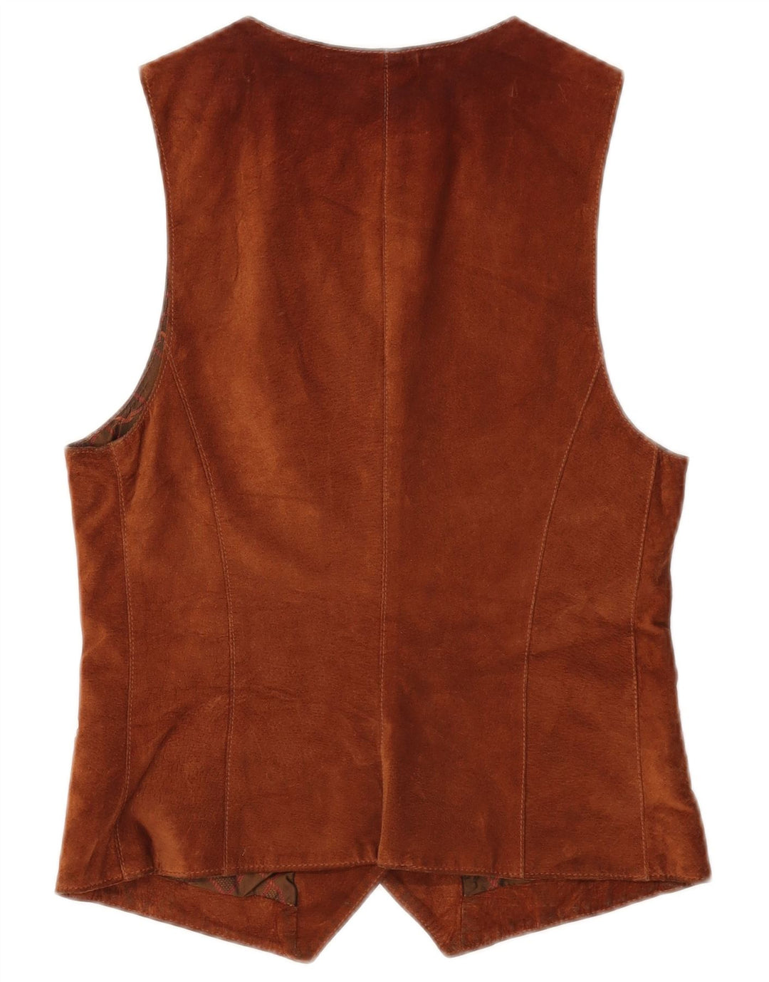 gilet en daim femme vintage IT 42 Brun moyen