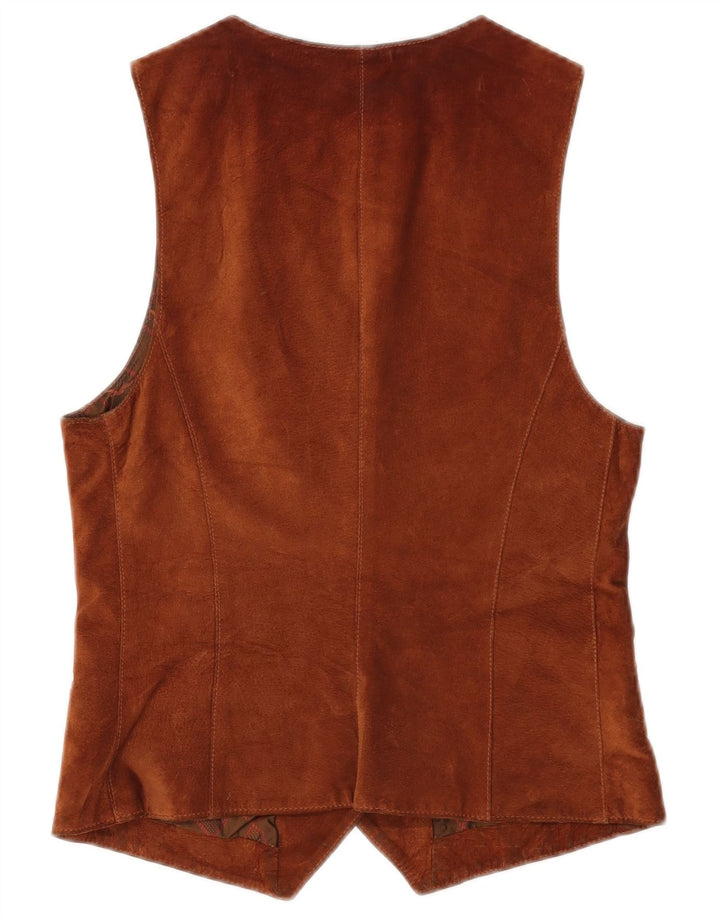 gilet en daim femme vintage IT 42 Brun moyen