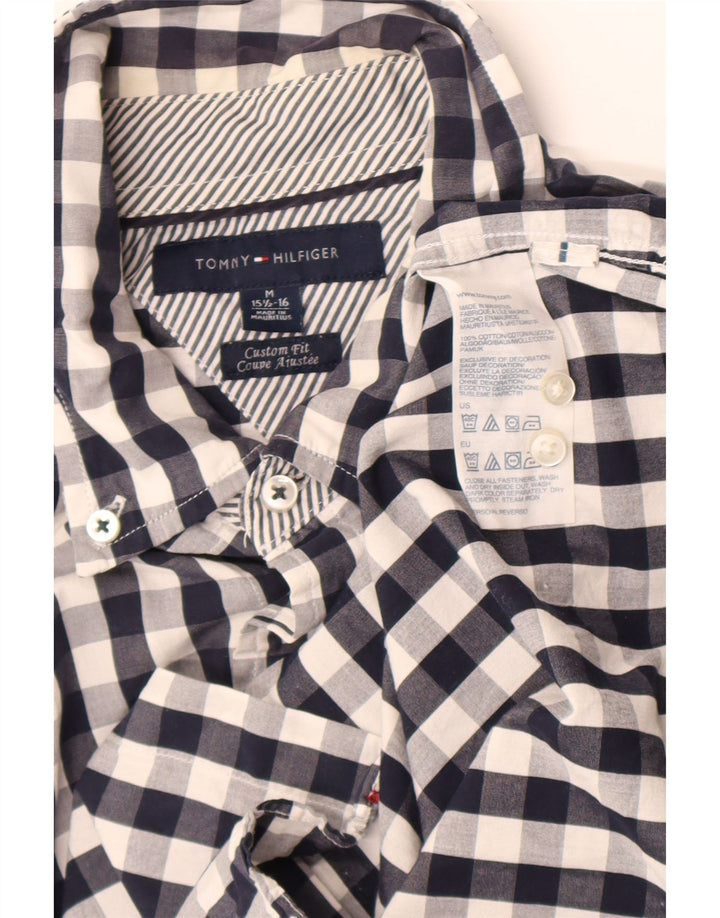 Tommy Hilfiger Chemise ajustée sur mesure pour homme Taille 15 1/2 16 Vichy bleu moyen