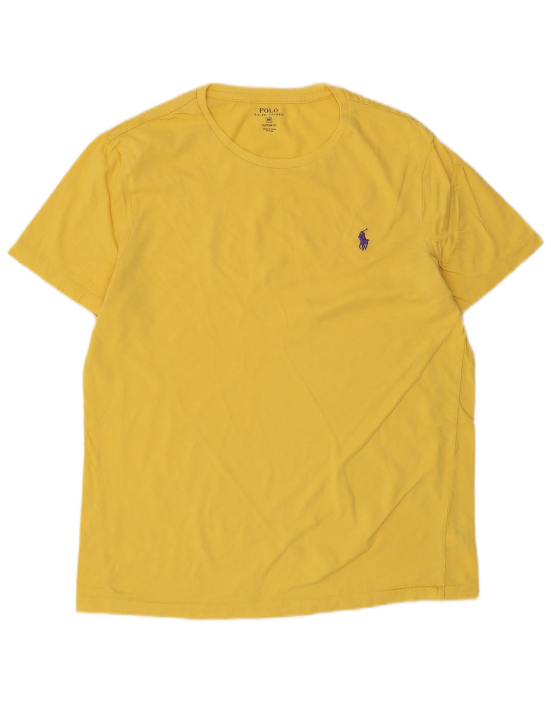 Polo Ralph Lauren T-shirt ajusté sur mesure pour homme en coton jaune moyen