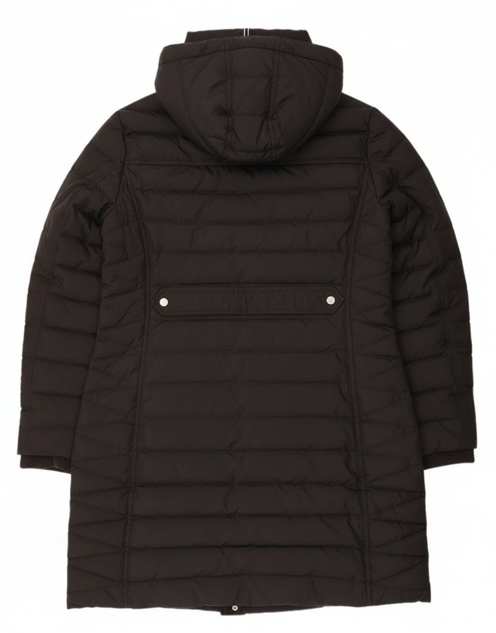 Tommy Hilfiger Manteau rembourré à capuche pour femme UK 14 Large Noir Polyester
