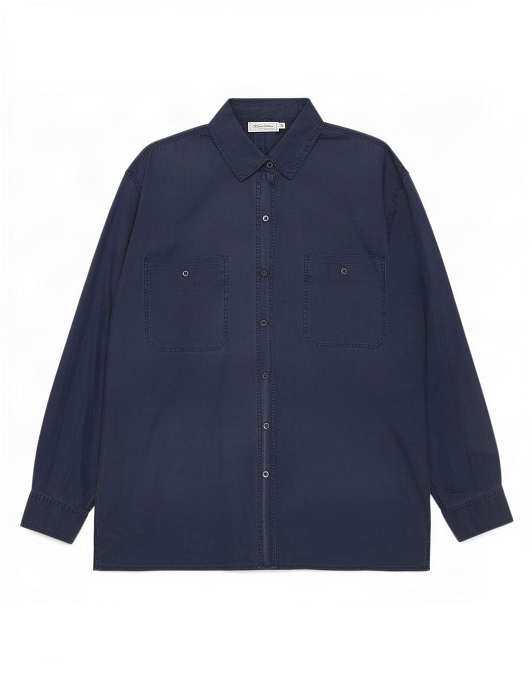 chemise femme vintage UK 14 Soie bleu marine moyenne