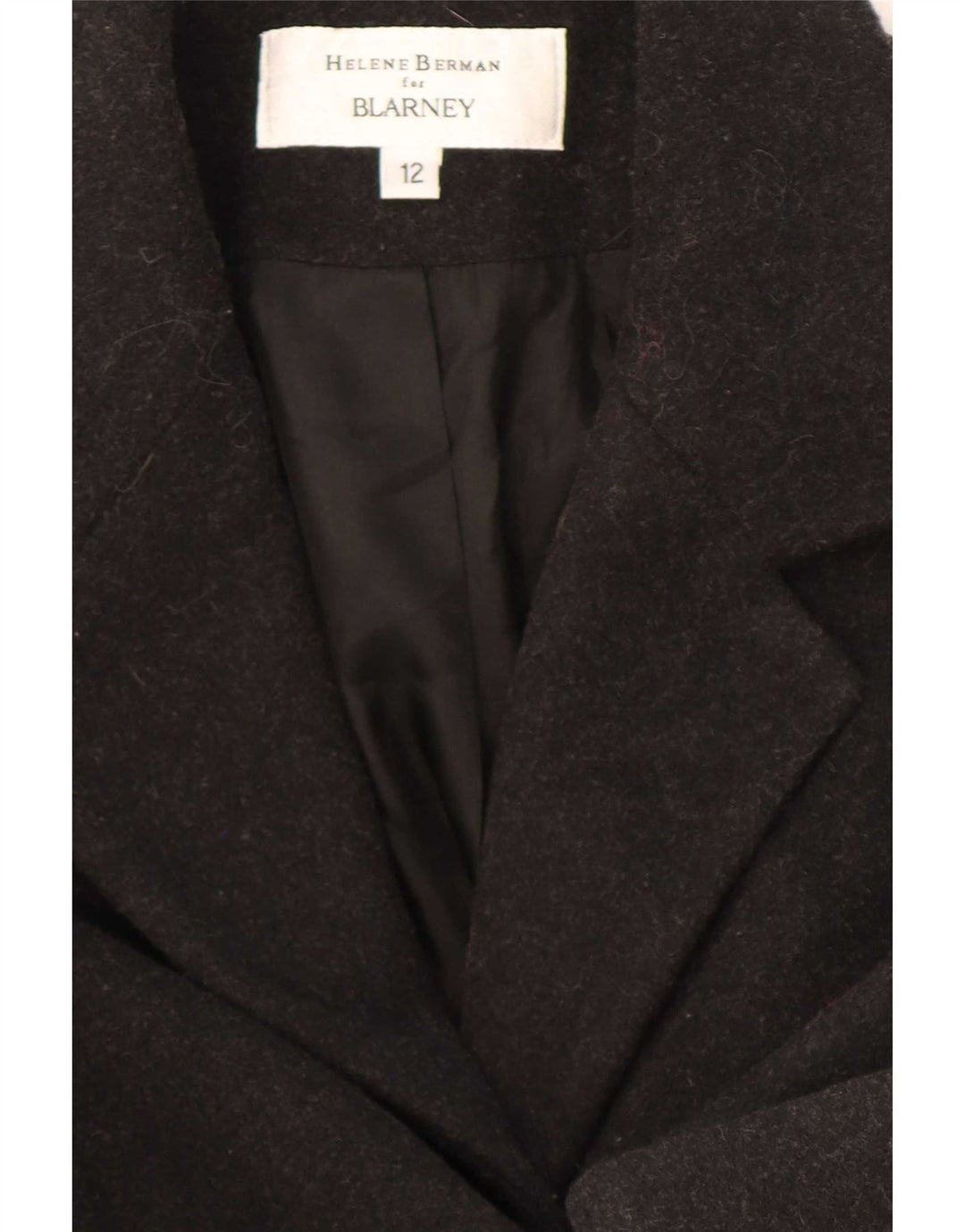 Helene Berman Manteau Blarney pour femme UK 12 Laine noire moyenne