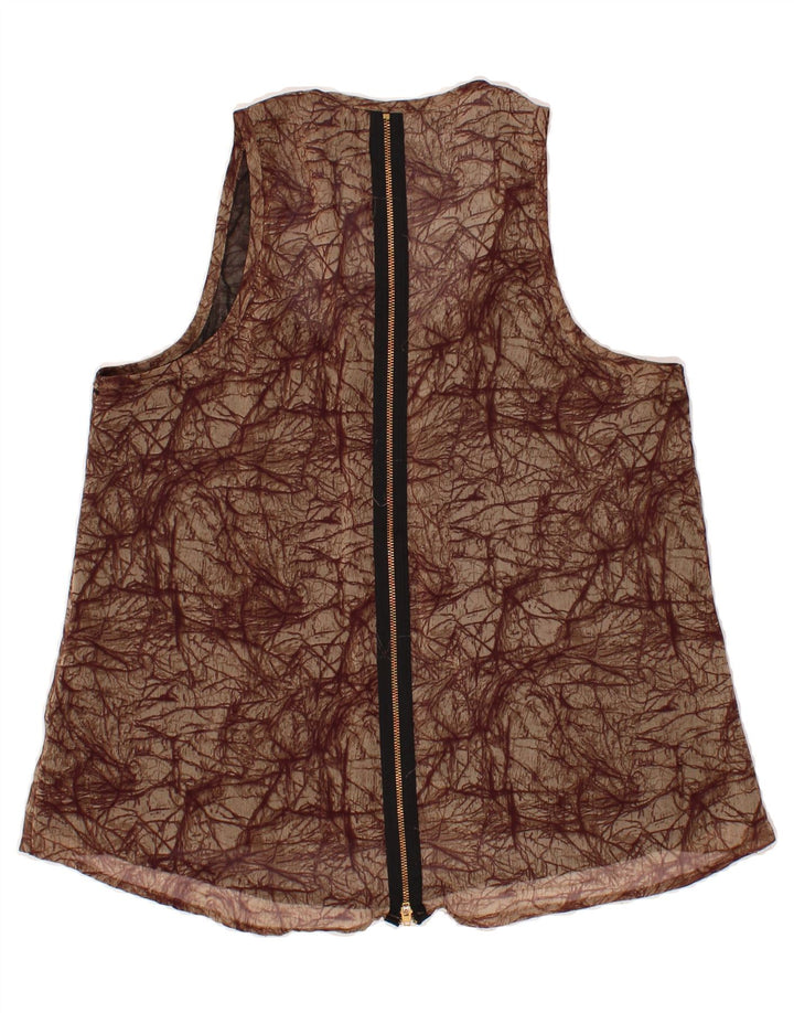 LEE Womens Abstract Pattern Vest Top UK 14 Large Brown Vintage Lee and Second-Hand Lee from Messina Hembry 