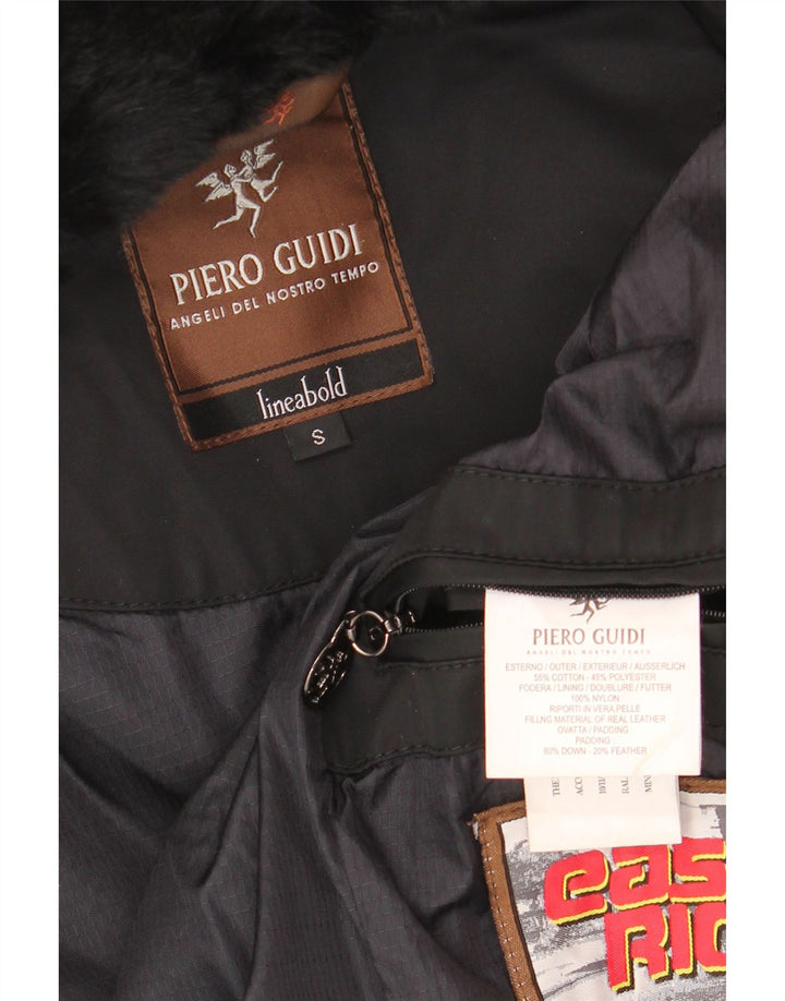 PIERO GUIDI Veste matelassée surdimensionnée pour femme UK 10 Petit coton noir