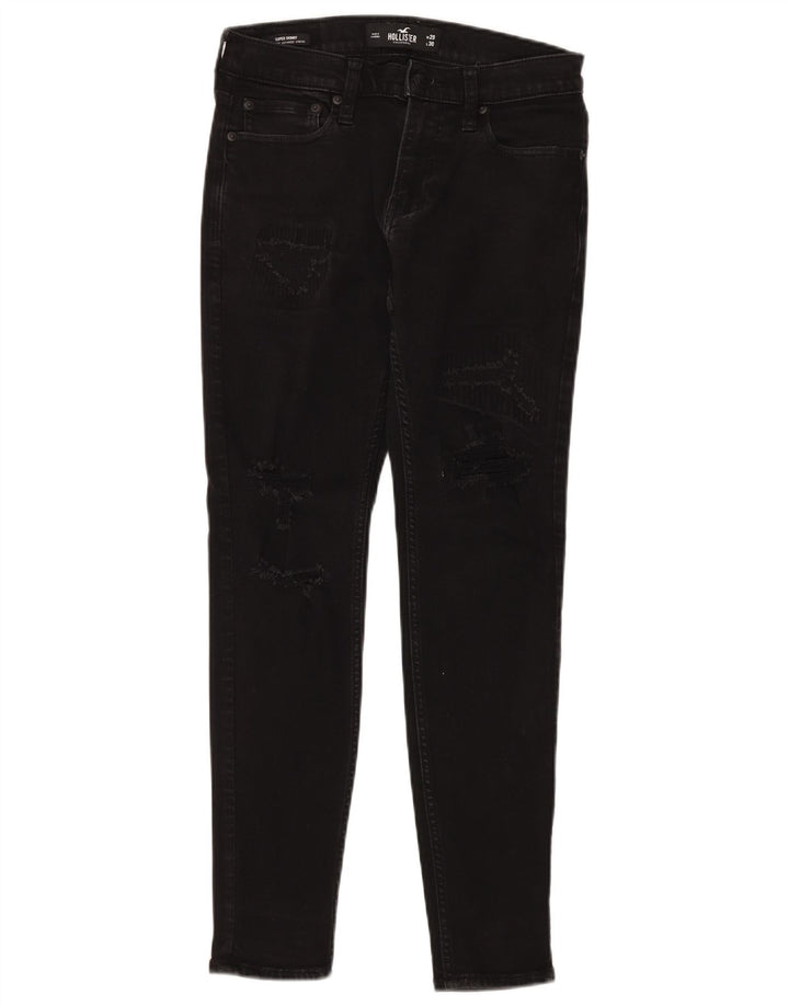 HOLLISTER Jean skinny effet vieilli W29 L30 Noir Coton