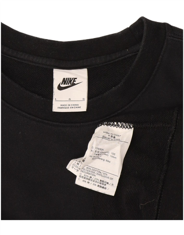 Nike Sweat-shirt pour homme en coton noir Taille L