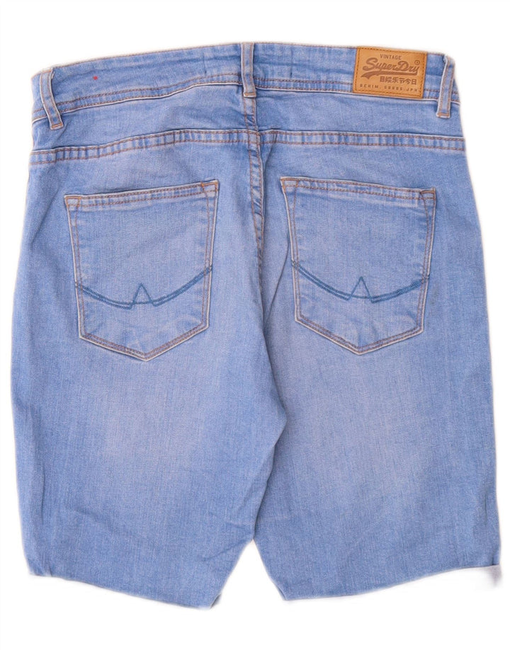 Superdry Short Elana Skinny Denim W30 Femme Bleu Moyen Coton