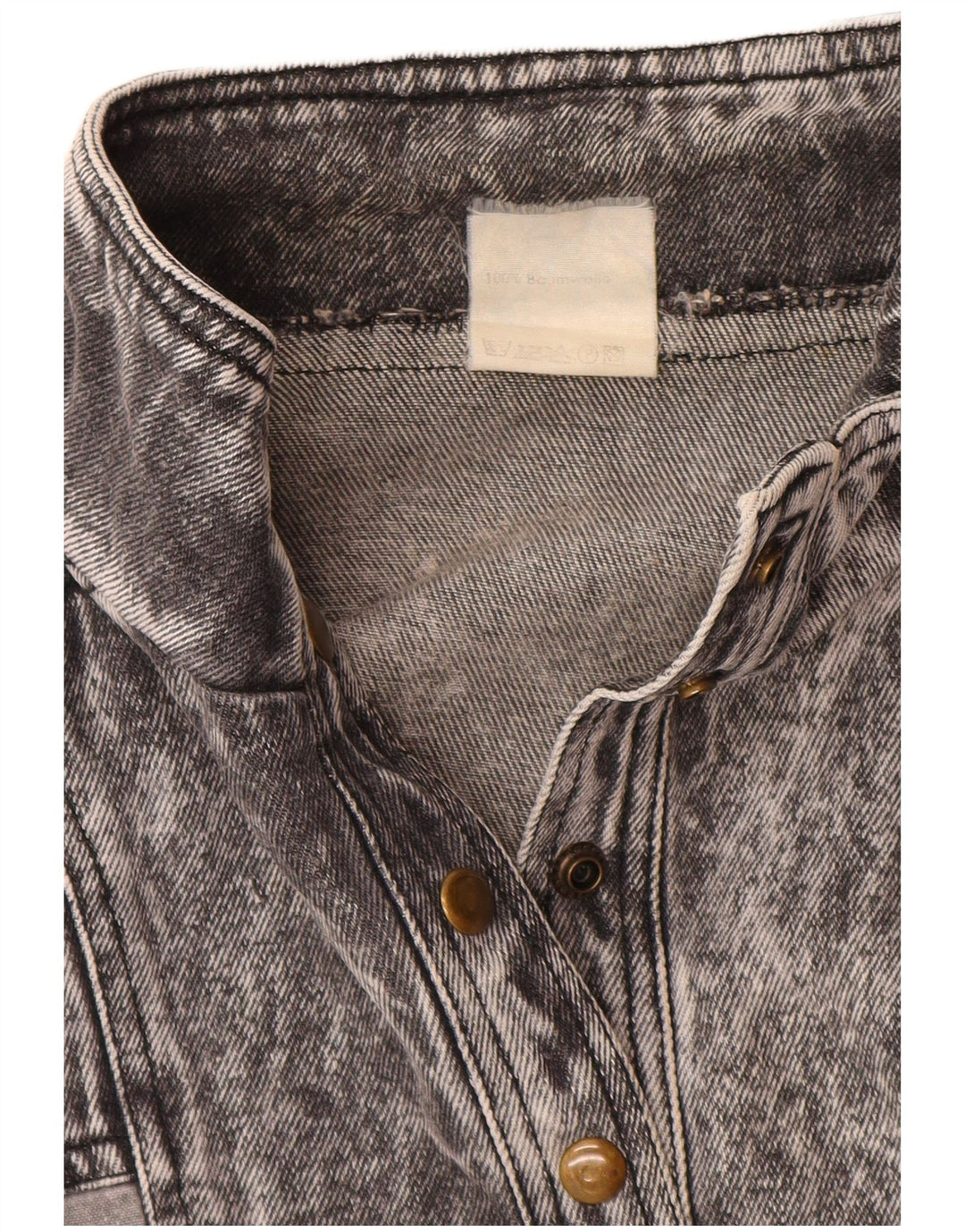 VINTAGE Femme Pull Denim Veste UK 20 2XL Coton Gris