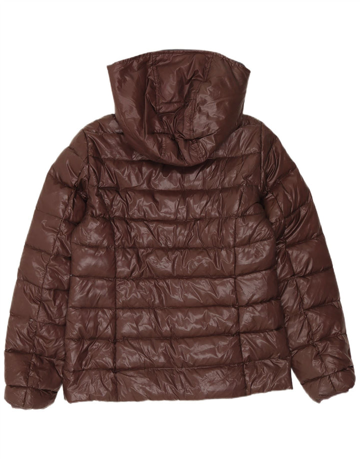 Best Company Veste matelassée à capuche pour femme UK 14 Nylon marron moyen