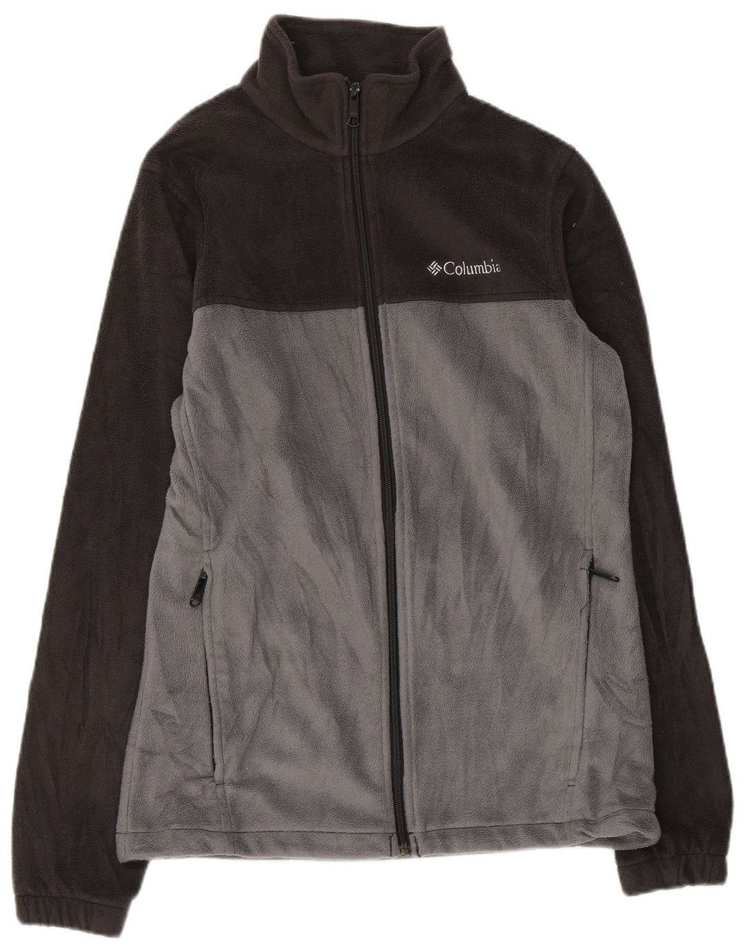 COLUMBIA Veste Polaire Homme UK 36 Petit Gris Colorblock Polyester