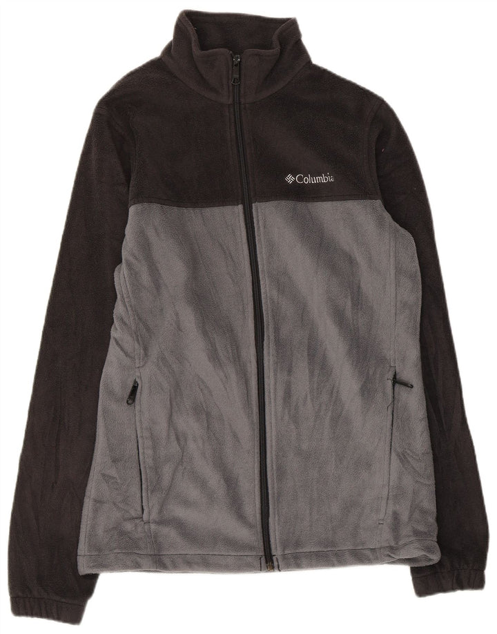 COLUMBIA Veste Polaire Homme UK 36 Petit Gris Colorblock Polyester