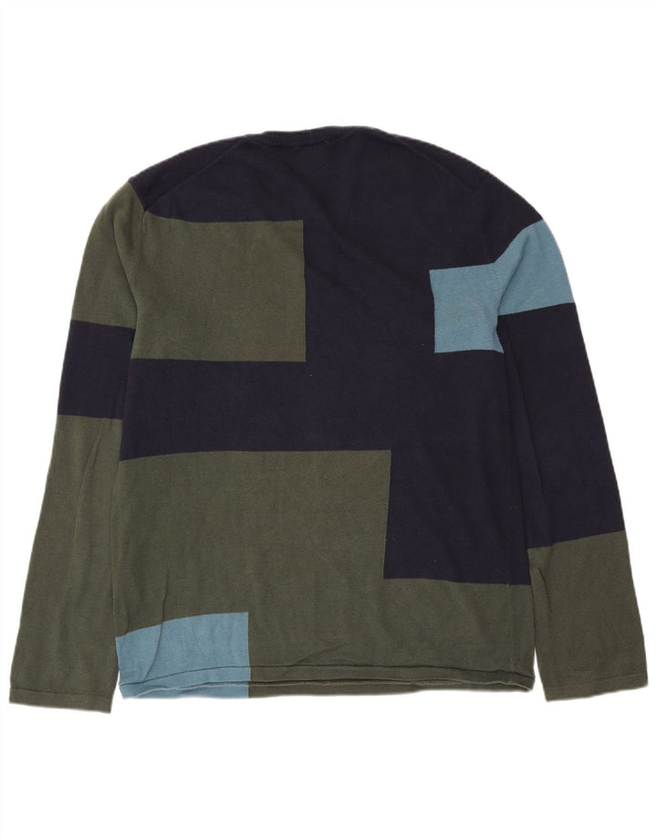 ARMANI EXCHANGE Pull Col Ras du Cou Homme Bleu Marine Moyen Colourblock