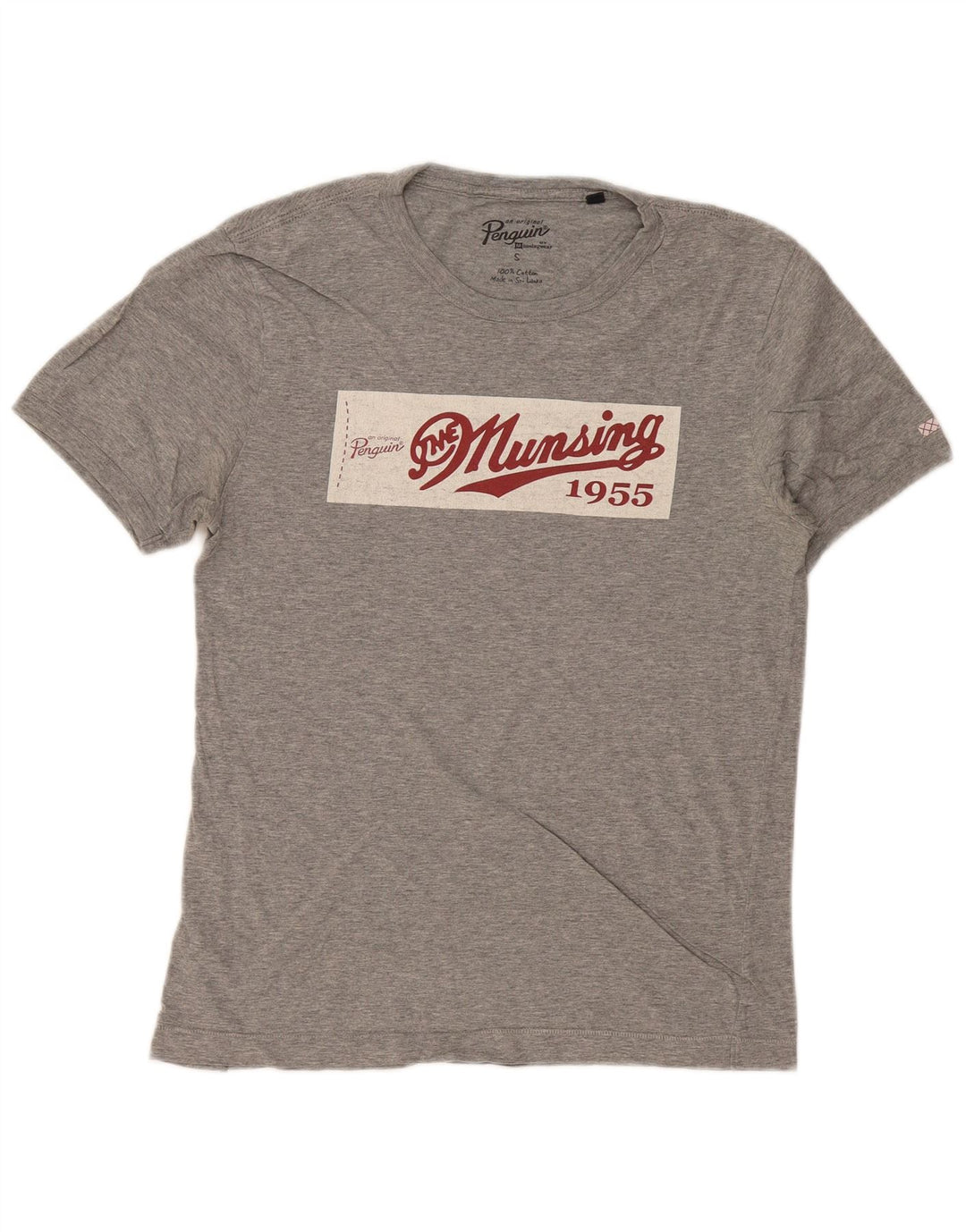 PENGUIN T-Shirt Graphique Homme Petit Gris Coton