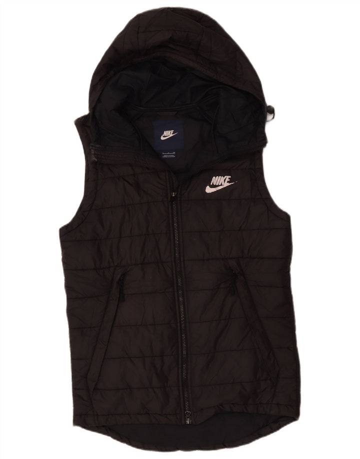 Nike Gilet rembourré à capuche pour homme UK 36 Petit Noir Polyester