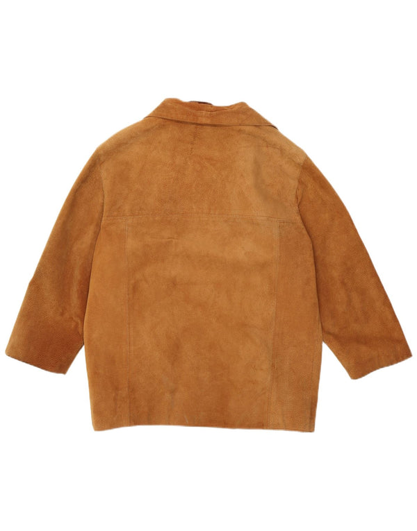 veste en daim femme vintage IT 48 XL Cuir Marron