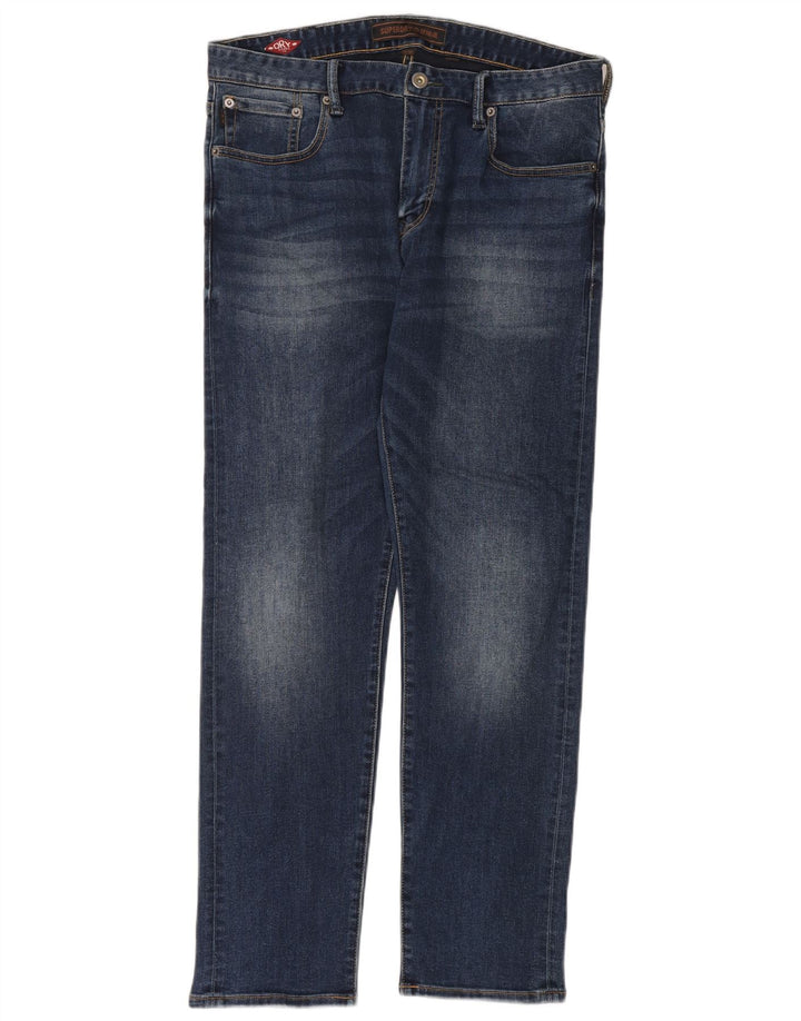 Superdry Jean droit W32 L30 bleu marine en polyester pour homme