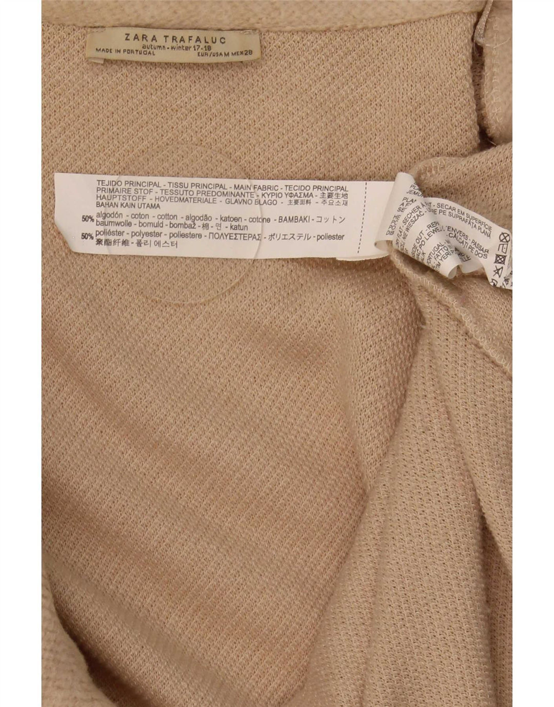 Zara Cardigan long surdimensionné pour femme UK 14 Beige moyen