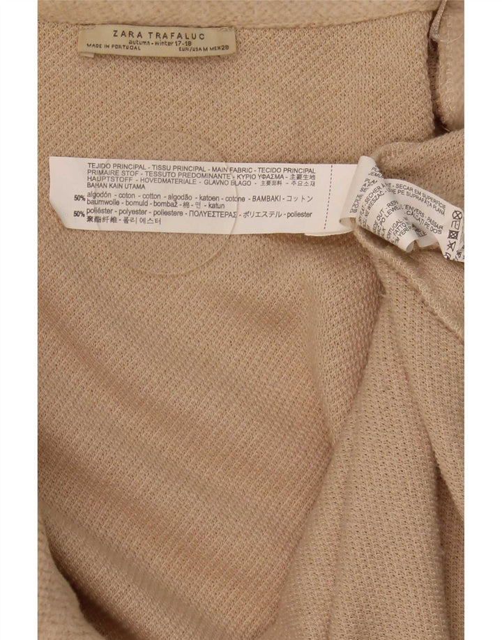 Zara Cardigan long surdimensionné pour femme UK 14 Beige moyen