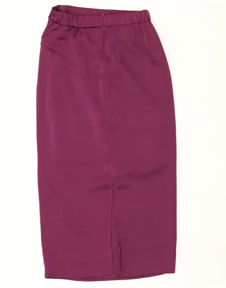 vintage Femmes 2 Bouton Pièce Jupe Ensemble XL W28 Violet Polyester