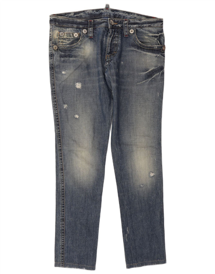 Dsquared2 Femme Jean Slim En Détresse W32 L32 Bleu Coton