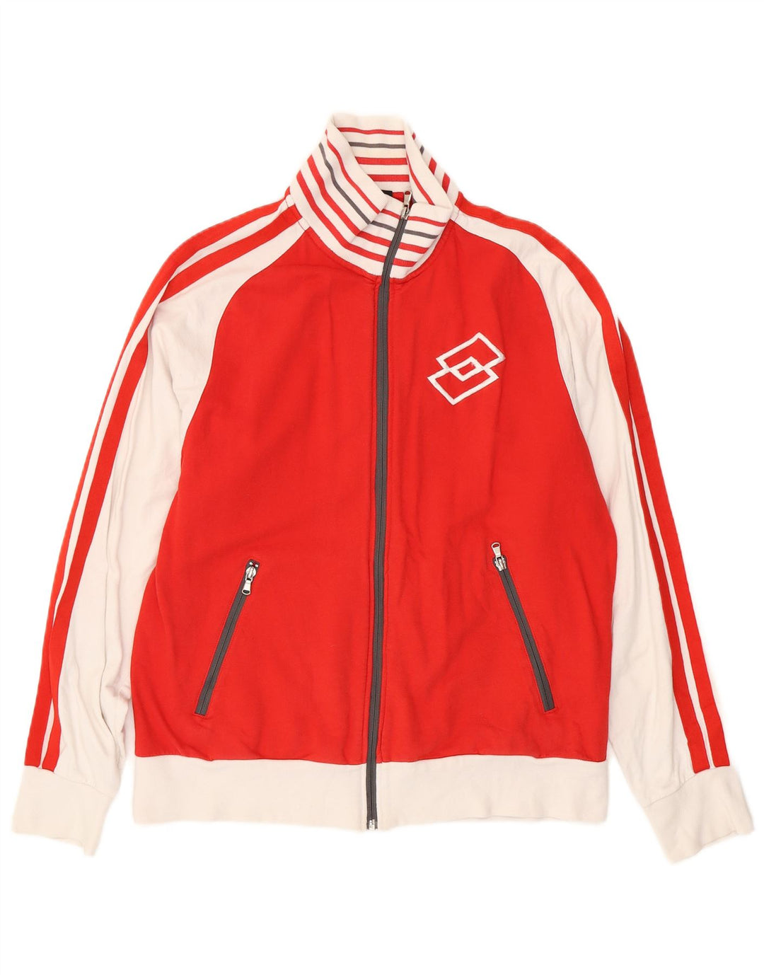 Lotto Veste de survêtement pour homme en coton color block Rouge Taille L